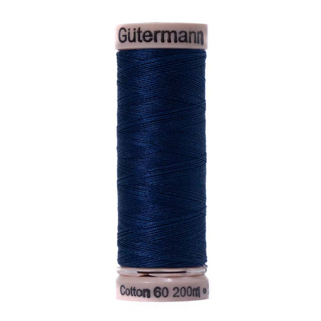 Gutermann 60 Wt Natural Cotton Thread 200m - 6290 Midnight Blue