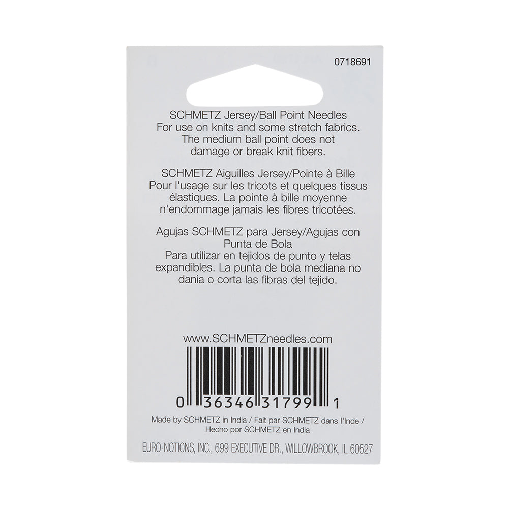 Schmetz Jersey/Ball Point Machine Needles - 100/16 - 5 ct - Detail
