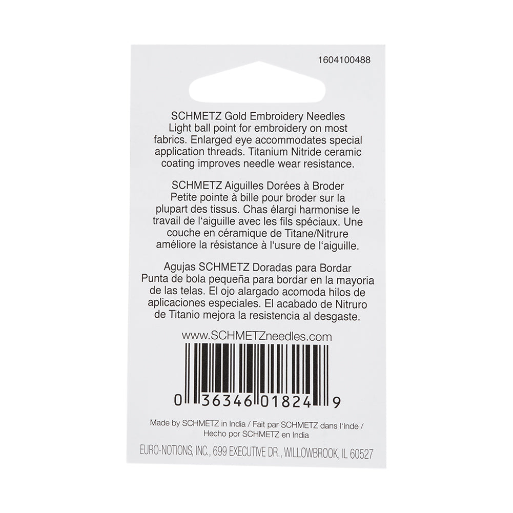 Schmetz Gold Embroidery Machine Needles - 75/11 - 5 ct - Detail
