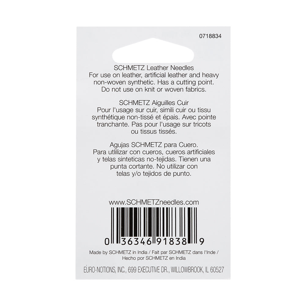 Schmetz Leather Machine Needles - Assorted Sizes - 5 ct - Detail