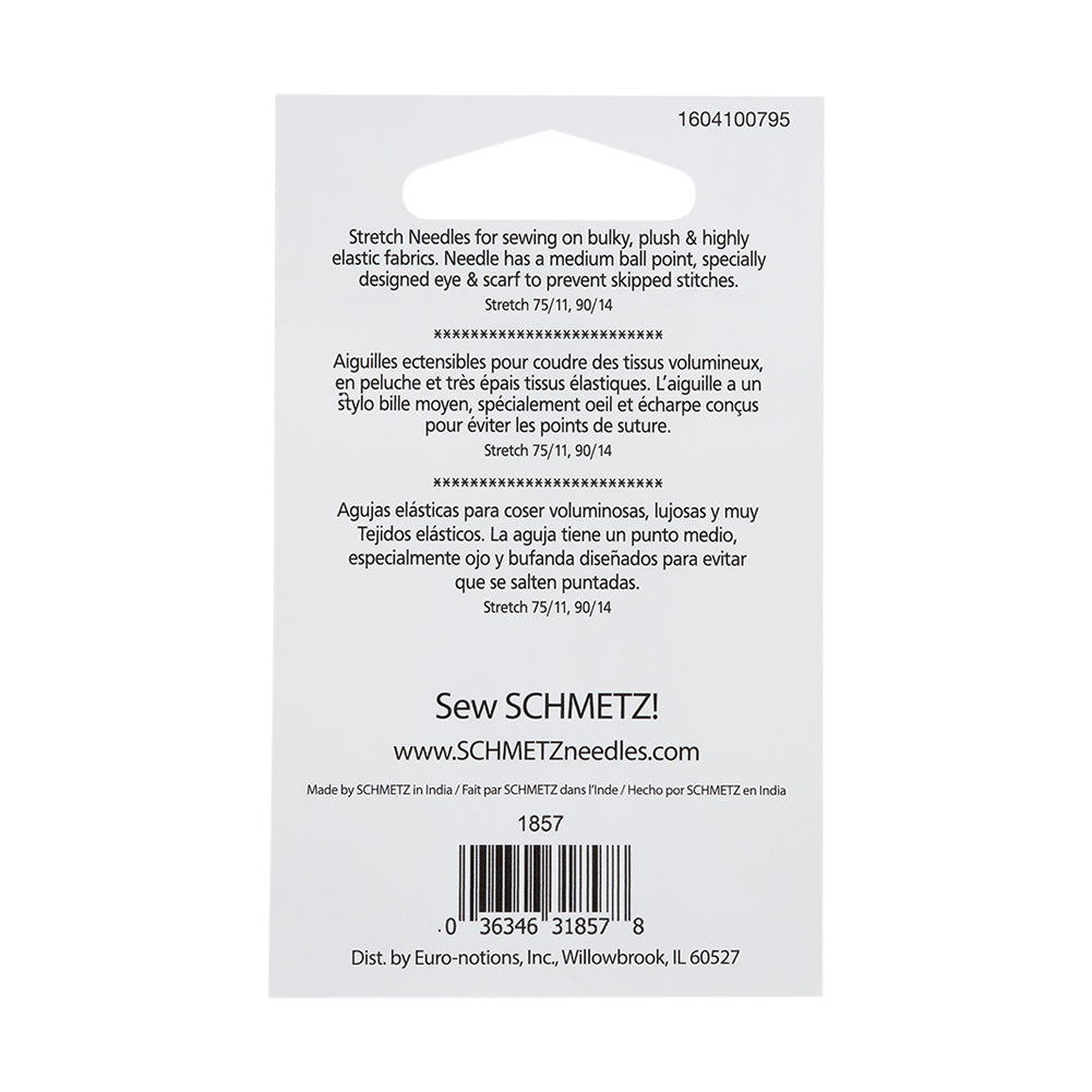 Schmetz Fleece Machine Needles - Stretch Assorted Sizes - 5 ct - Detail