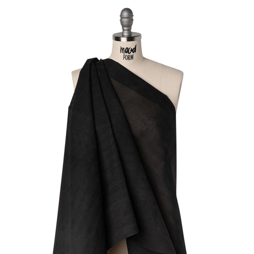 Lightweight Cotton Buckram Interfacing - Black - Deadstock - Drape