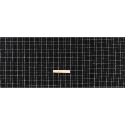 Yarn-Dyed Cotton Flannel - White on Black Windowpane Checks - Deadstock Full