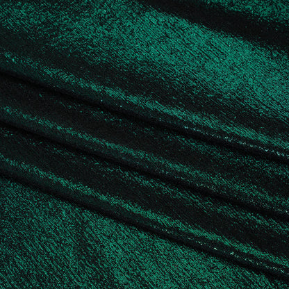 Metallic Foiled Uneven Stretch Rib Knit - Teal on Black - Estelle Collection
