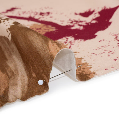 Brushed Cotton Woven - Peachy Beige, Brown and Raspberry Pink Abstract Painting - Mood Exclusive Dust & Drizzle Print
