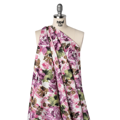Brushed Cotton Woven - Purple, Green and Brown Ikat Florals - Mood Exclusive Reflecting Pool Print