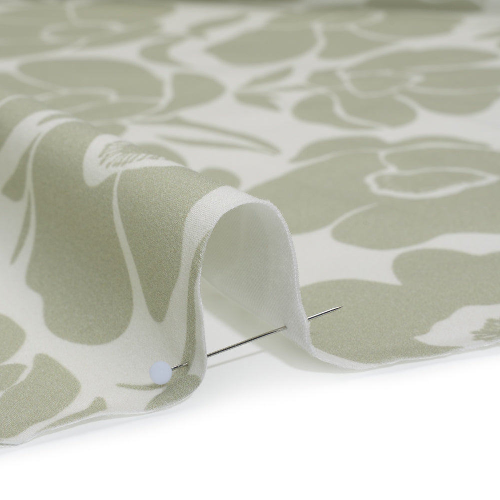 Brushed Cotton Woven - Cream and Beige Simple Poppies - Mood Exclusive Poppy Impressions Print - Detail