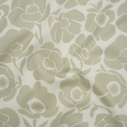 Brushed Cotton Woven - Cream and Beige Simple Poppies - Mood Exclusive Poppy Impressions Print