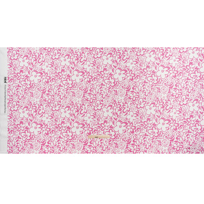 Brushed Cotton Woven - Pink and Off White Flower Doodles - Mood Exclusive Sweet Scribbles Print Full
