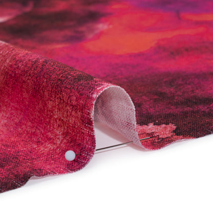 Linen and Rayon Woven - Hot Pink, Purple and Charcoal Abstract Tie Dye - Mood Exclusive Dyed & Delicate Print