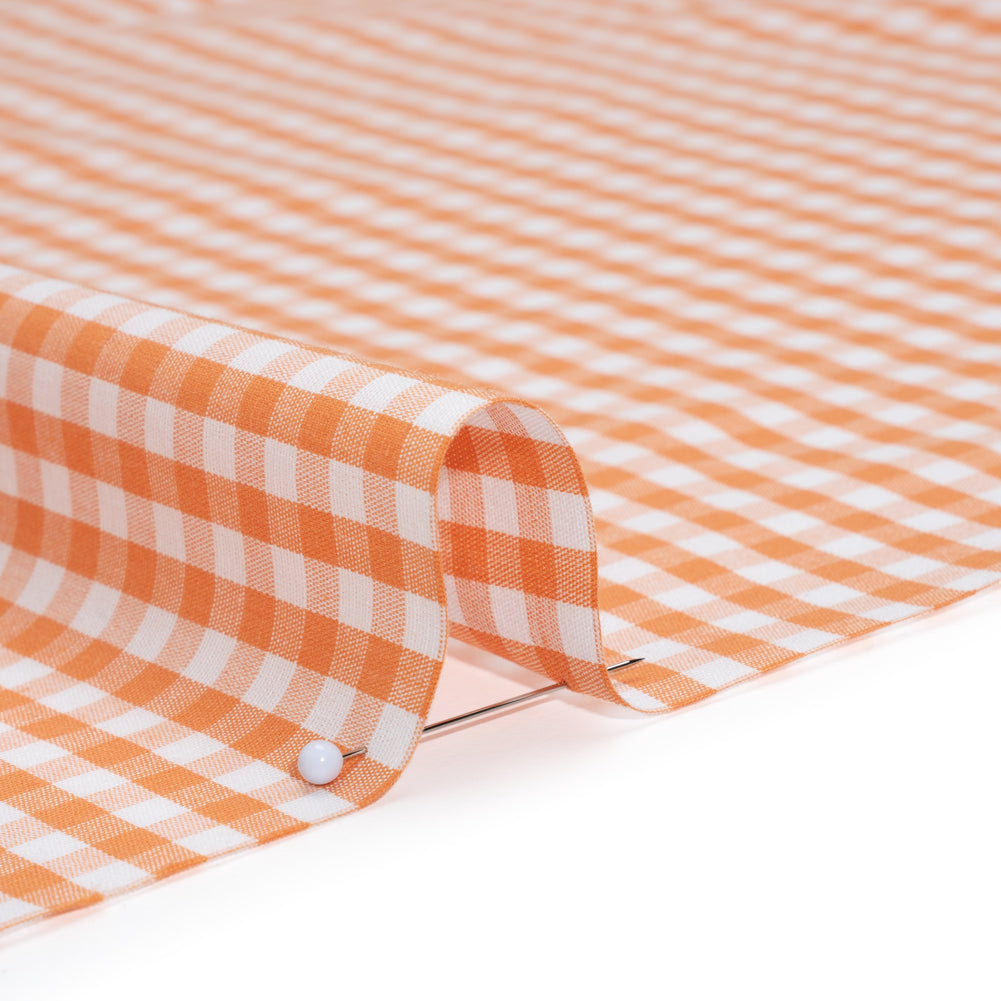 Cotton Gingham 0.25" - Orange - Londrina Collection - Detail