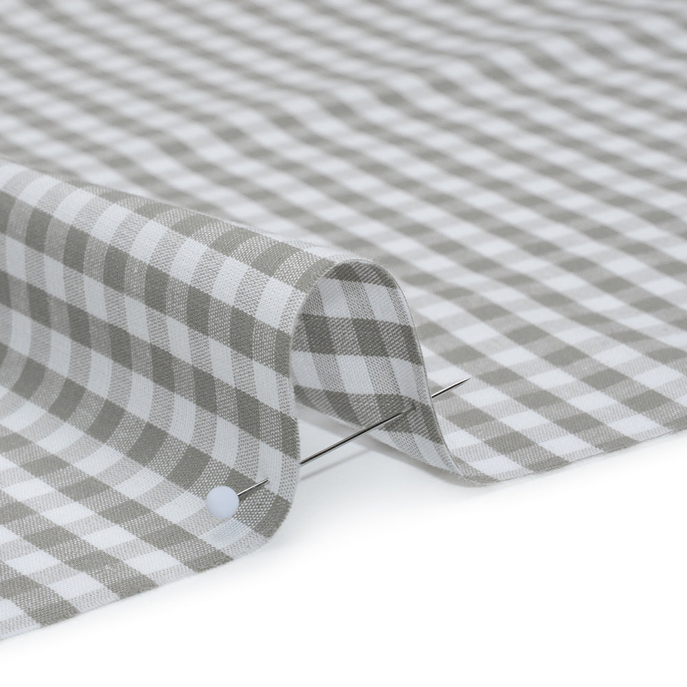 Cotton Gingham 0.25" - Gray - Londrina Collection - Detail
