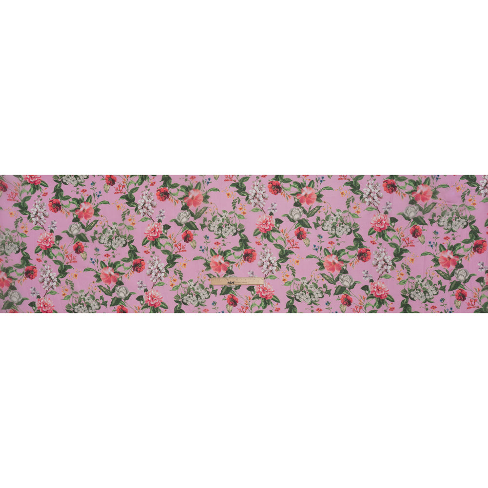Silk Gazar Print Made in Italy - Pink, Green and White Enchanted Florals - Deadstock - Full - Image 5 of 5