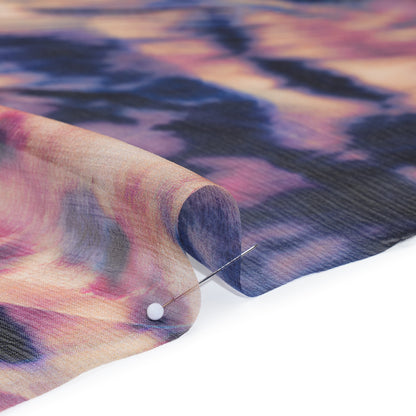 Silk Voile Print Made in Italy - Pink, Purple and Indigo Abstract - Deadstock Full