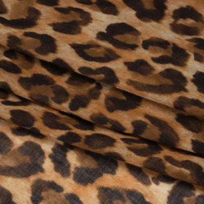 Cotton Voile Print Made in Italy - Tan and Brown Cheetah Spots - Deadstock