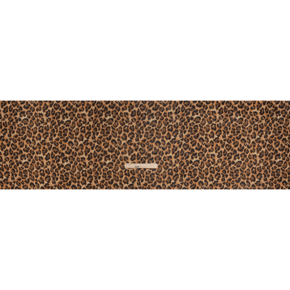 Cotton Voile Print Made in Italy - Tan and Brown Cheetah Spots - Deadstock - Full