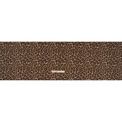 Stretch Brushed Cotton Twill Print Made in Italy - Greige, Tan and Dark Brown Cheetah Spots - Deadstock