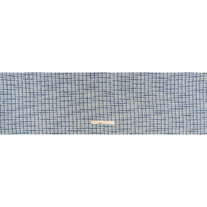 Metallic Wool Blend Boucle Tweed Made in Italy - White, Sky Blue and Cobalt Checks