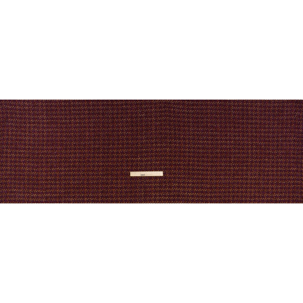 Wool Blend Tweed Twill Made in Italy - Purple, Red and Tan Checks - Full