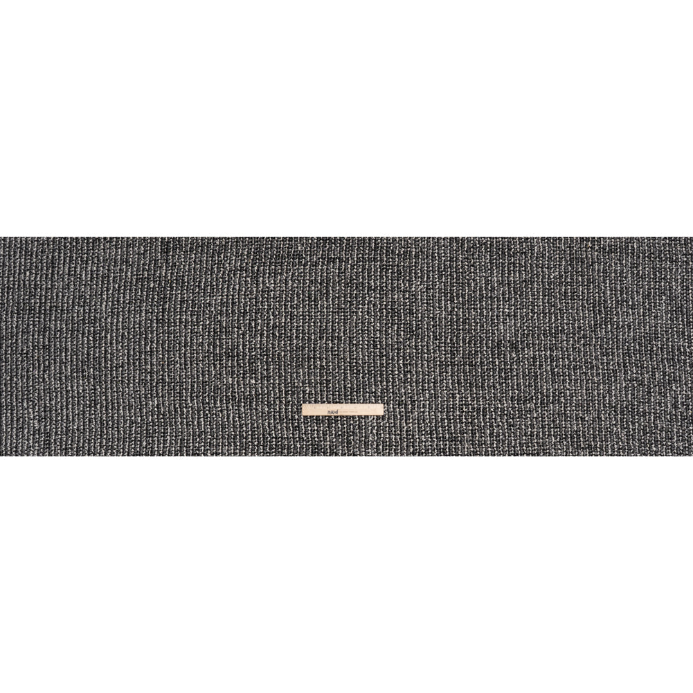Metallic Wool Blend Boucle Coating Made in Italy - Gray, White and Silver Tweedy Stripes - Full