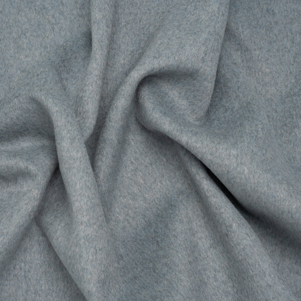 Brushed Wool Blend Coating - Heathered Blue Gray - Deadstock