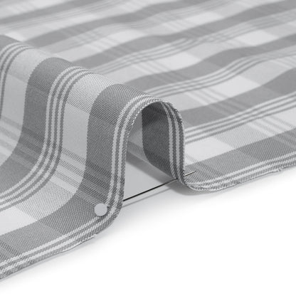 Cotton Oxford Shirting - Gray and White Plaid - Deadstock