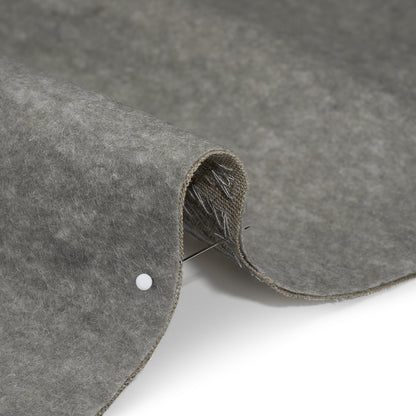 Wool Felt with Stitched Linen Burlap Backing - Heathered Gray and Oatmeal - Deadstock Detail