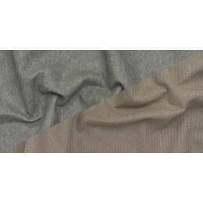 Wool Felt with Stitched Linen Burlap Backing - Heathered Gray and Oatmeal - Deadstock - Full