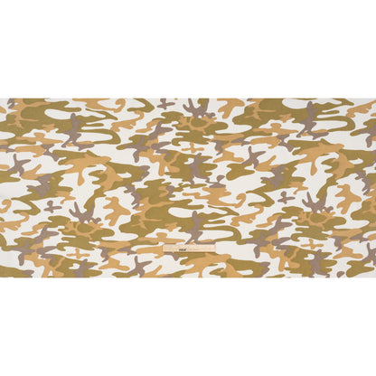 Stretch Cotton 2x2 Rib Knit Print - Cream, Beige and Olive Camouflage - Deadstock Full