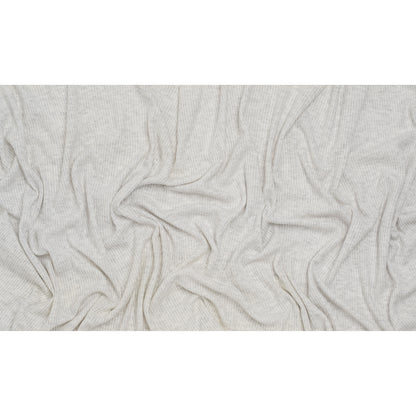 Brushed Cozy Polyester 2x2 Rib Knit - Ash Gray - Deadstock
