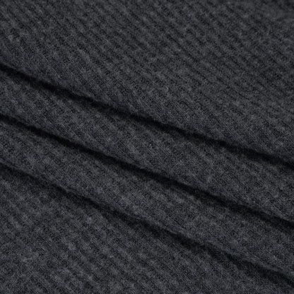Brushed Polyester 2x2 Rib Knit - Anthracite Gray - Deadstock