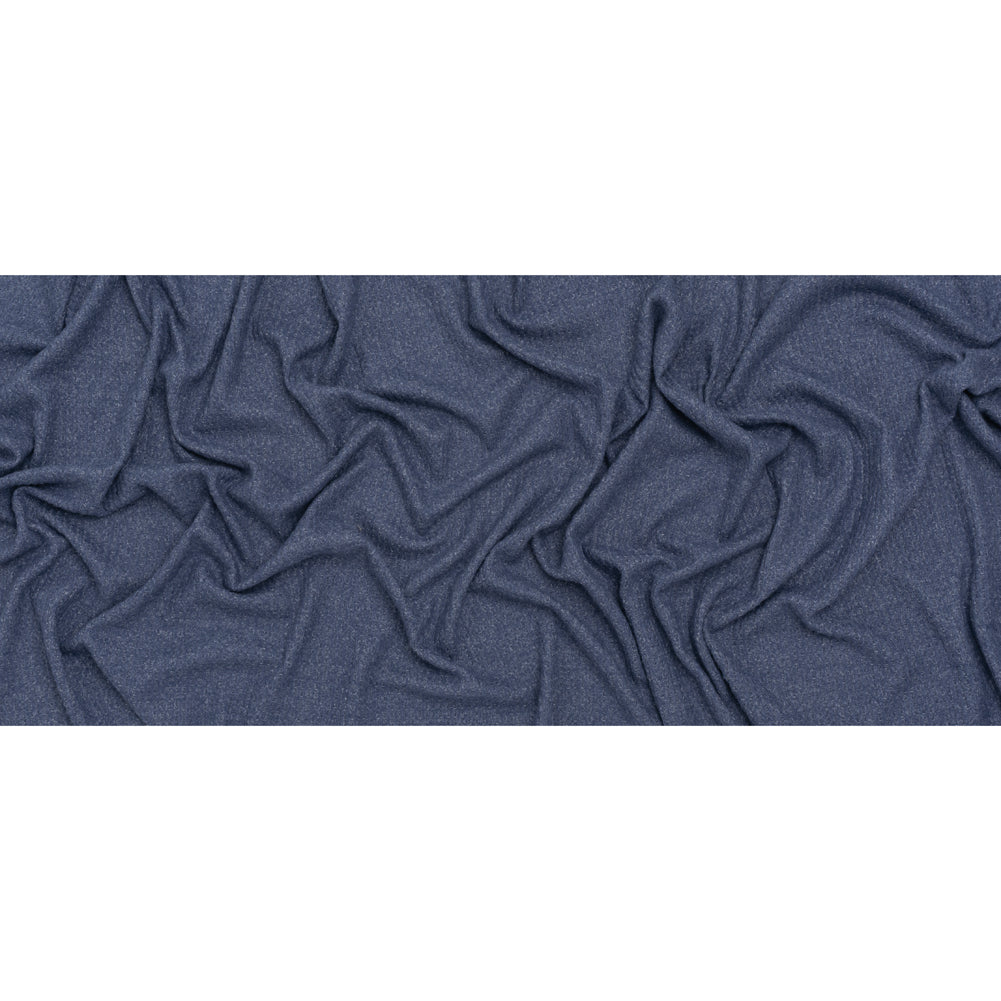 Brushed Stretch Rayon and Polyester Waffle Sweater Knit - Heathered Cadet Blue - Deadstock - Full