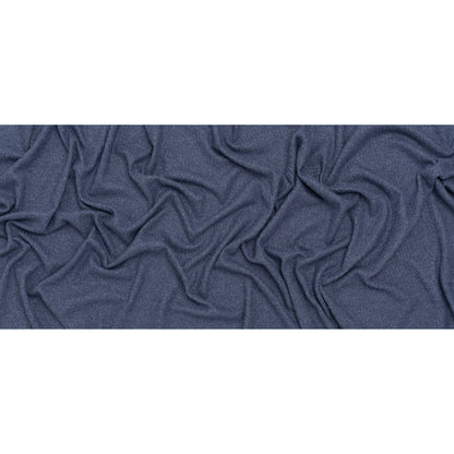 Brushed Stretch Rayon and Polyester Waffle Sweater Knit - Heathered Cadet Blue - Deadstock