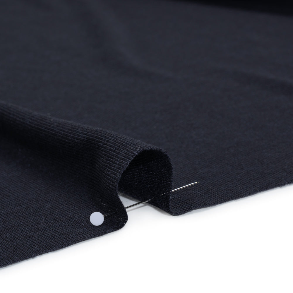 Polyester 1x1 Rib Knit - Navy Blue - Deadstock Detail
