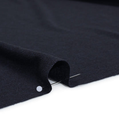 Polyester 1x1 Rib Knit - Navy Blue - Deadstock Detail