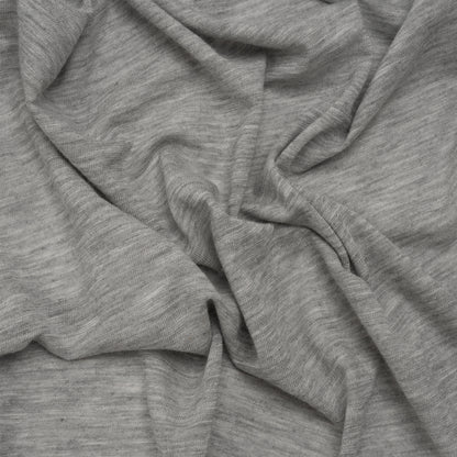 Lightweight Modal, Polyester and Cotton Jersey - Heathered Light Gray - Deadstock