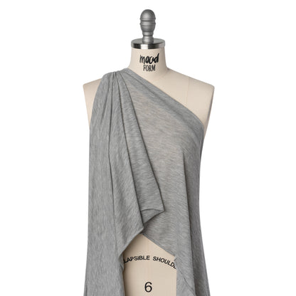 Lightweight Modal, Polyester and Cotton Jersey - Heathered Gray - Deadstock Drape