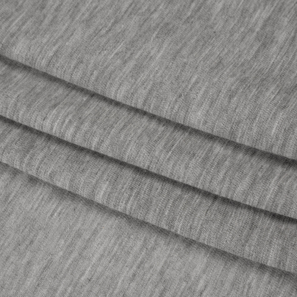 Lightweight Modal, Polyester and Cotton Jersey - Heathered Cloud Gray - Deadstock Folded