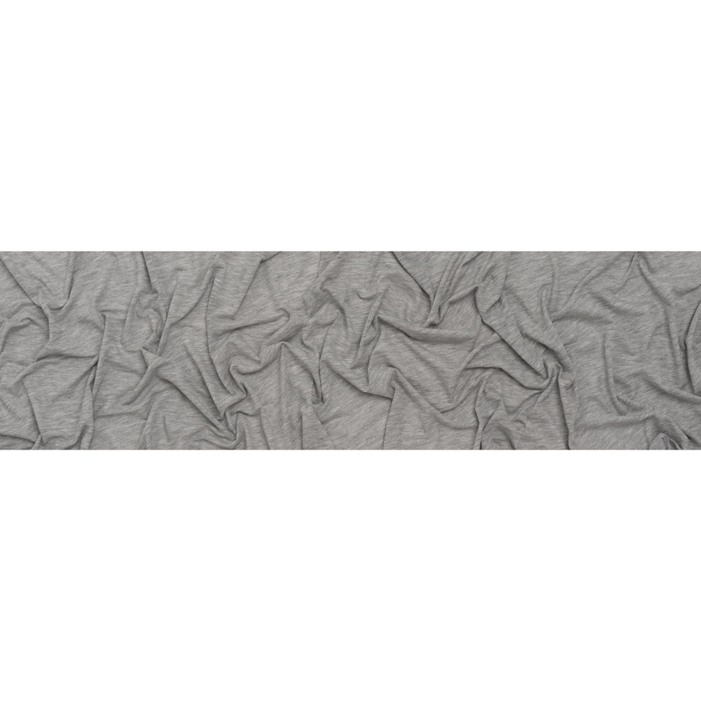 Lightweight Modal, Polyester and Cotton Jersey - Heathered Cloud Gray - Deadstock Full