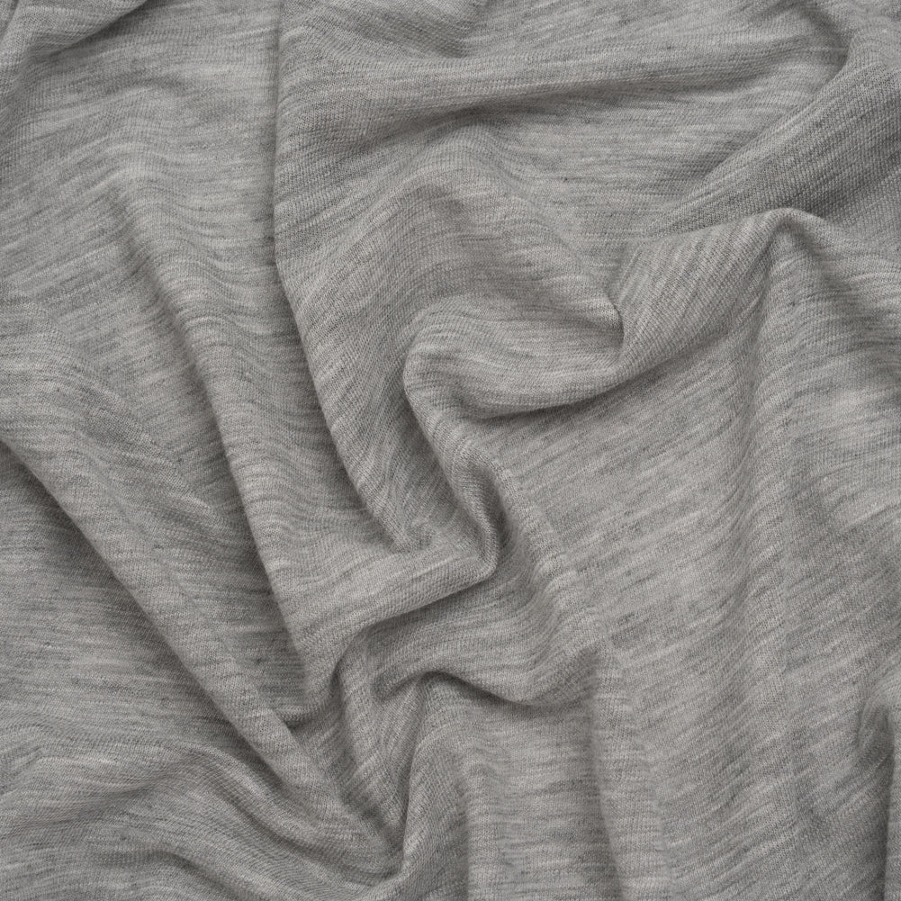 Lightweight Modal, Polyester and Cotton Jersey - Heathered Cloud Gray - Deadstock