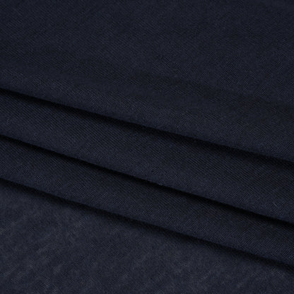Lightweight Polyester 1x1 Rib Knit - Navy Blue - Deadstock Folded
