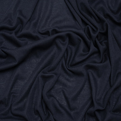 Lightweight Polyester 1x1 Rib Knit - Navy Blue - Deadstock
