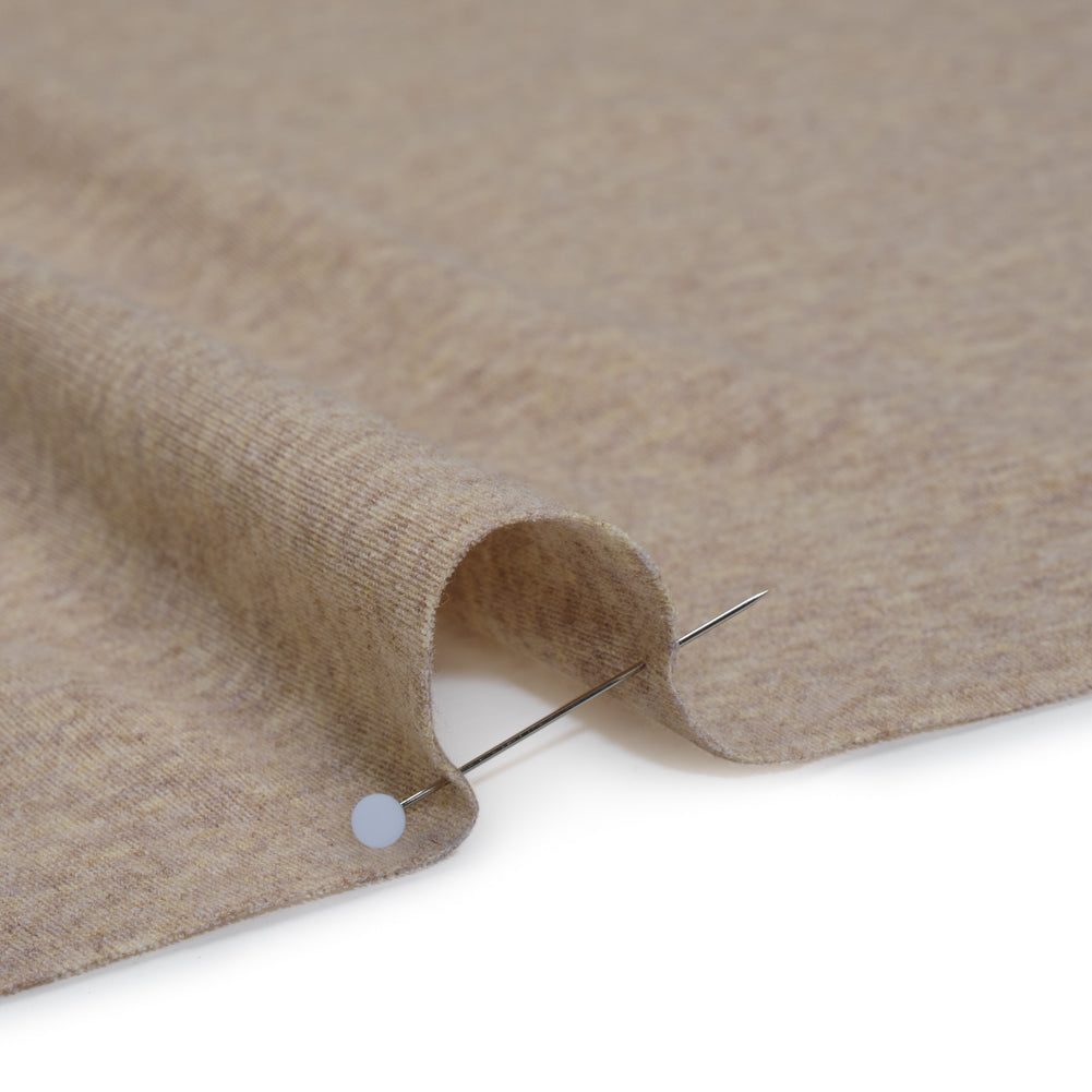Lightweight Polyester 1x1 Rib Knit - Oatmeal - Deadstock - Detail