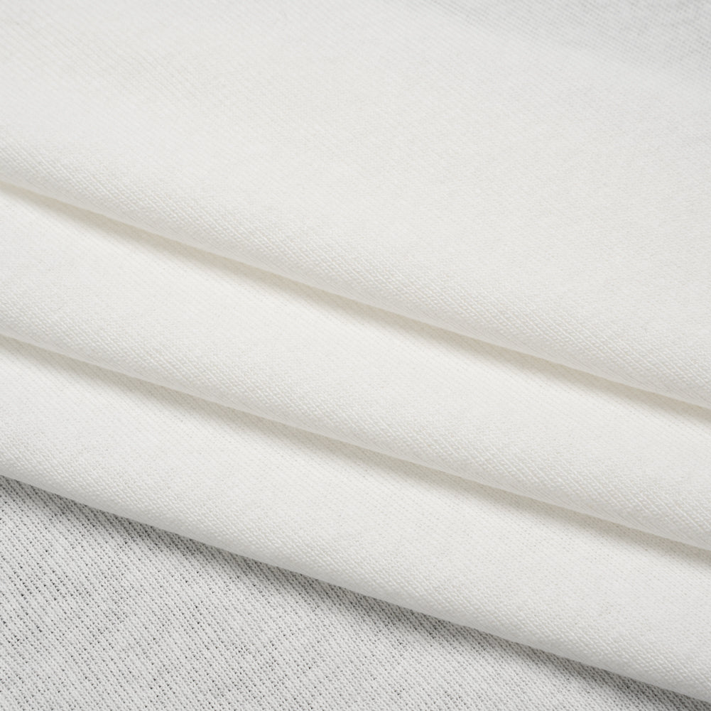Cotton 1x1 Rib Knit - White - Deadstock - Folded