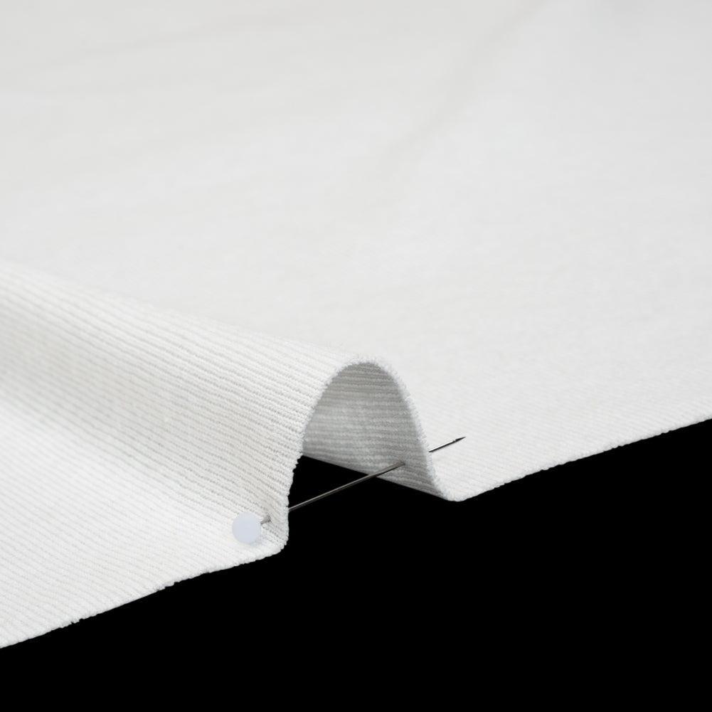 Cotton 1x1 Rib Knit - White - Deadstock - Detail