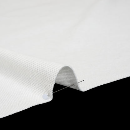 Cotton 1x1 Rib Knit - White - Deadstock
