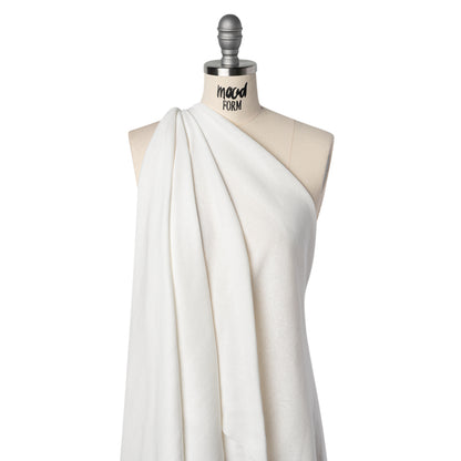 Cotton 1x1 Rib Knit - White - Deadstock