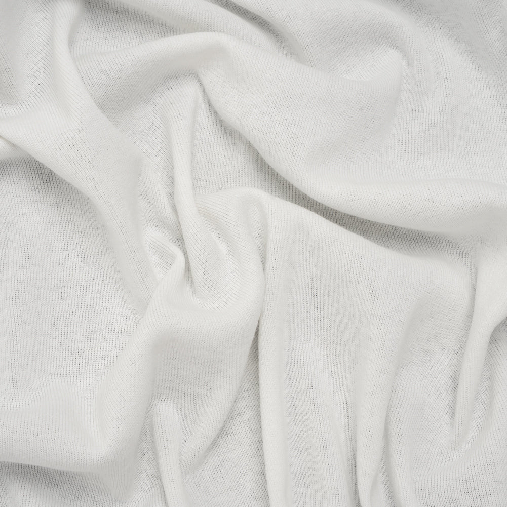 Cotton 1x1 Rib Knit - White - Deadstock