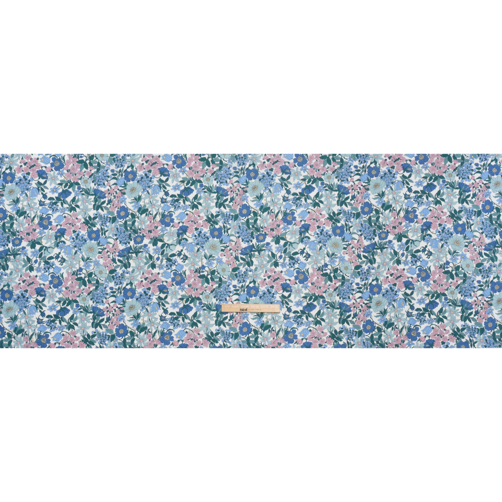 Liberty Fabrics Tana Lawn® - Clarabell Blue - Sky Blue, Teal and Baby Pink Floral - Full - Image 5 of 6