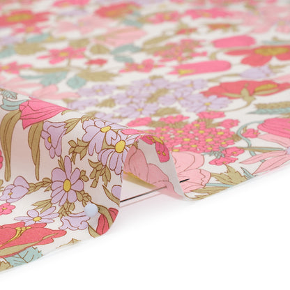 Liberty Fabrics Tana Lawn® - Clarabell Pink - Light Pink, Olive Green and Pale Purple Floral